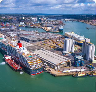 Aerial picture of Southampton Cruise Parking